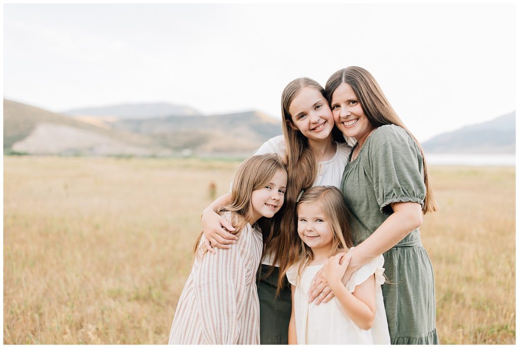 Mother with her daughters in Utah. 