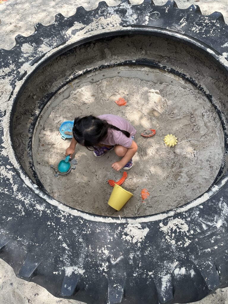 My Big Backyard sandpit at Memphis Botanical Gardens. Fun kids activities in Memphis. 