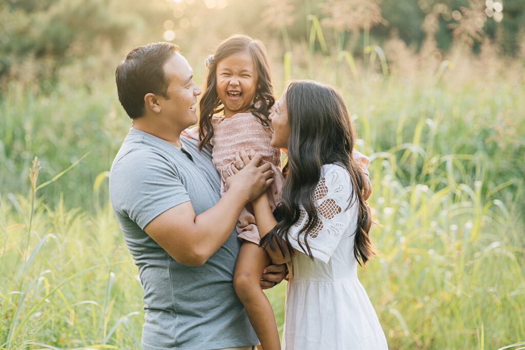 Asian Family of three family photo in Memphis, TN.