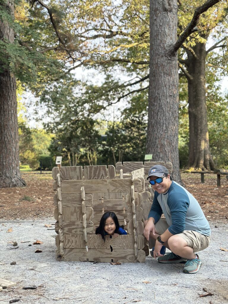 Building a house in My Big Backyard at the Memphis Botanical Gardens during the summer. 