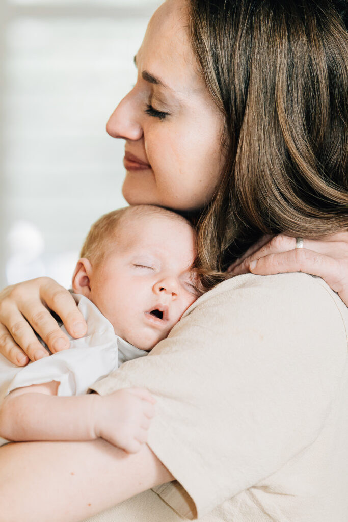 Mother and Newborn baby boy. 